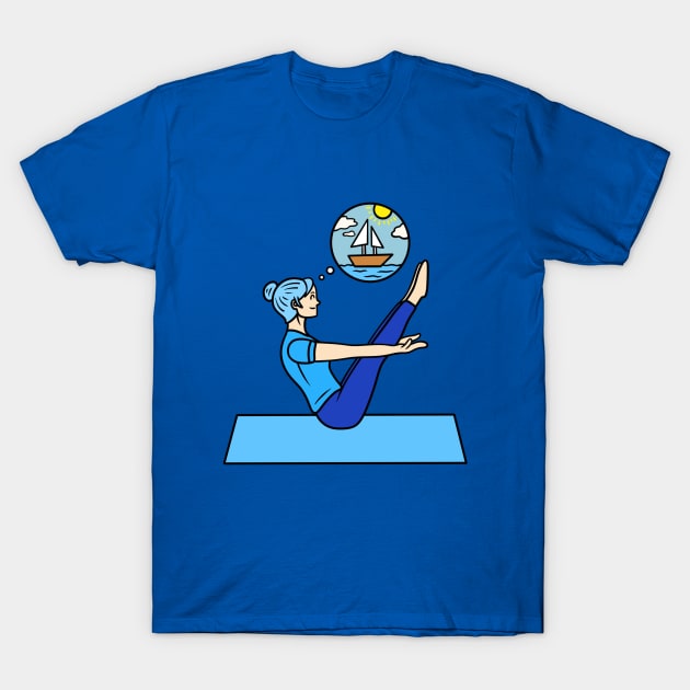 Yoga boat pose T-Shirt by Andrew Hau